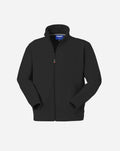 Felpa unisex con chiusura anteriore con zip collo alto, parasudore di colore a contrasto interno al collo, polsi e fascia girovita in maglia elastica, due tasche inferiori a filetto.