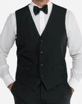 Gilet nero unisex con scollo a V e bottoni a gemello estraibili, tessuto no stiro&nbsp;
