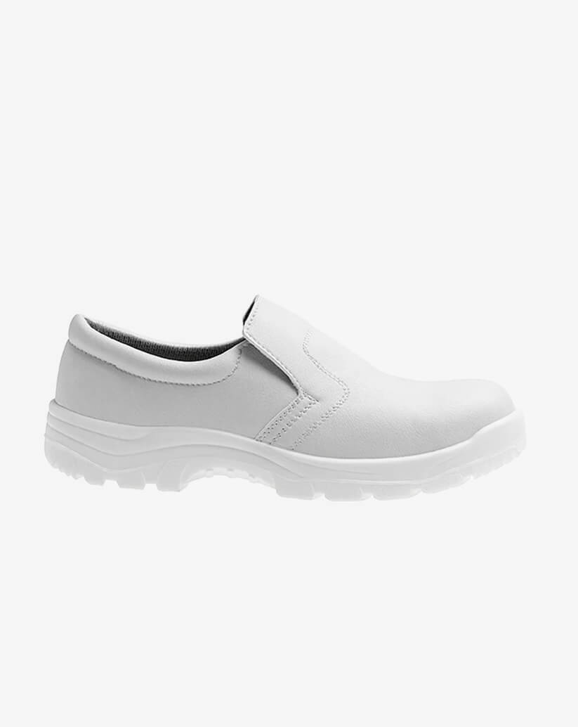 Scarpa antinfortunistica bianca in  Texfibre con suola antiscivolo e protezione puntale.