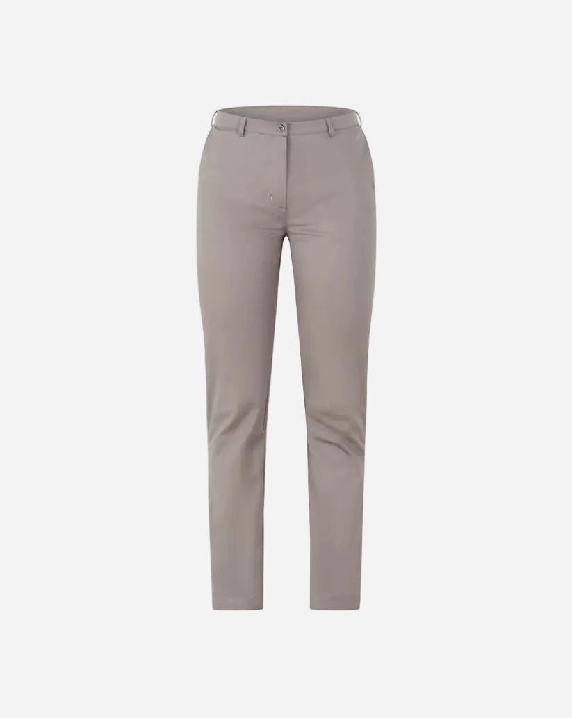 Pantalone donna tortora modello chino slim in cotone elasticizzato