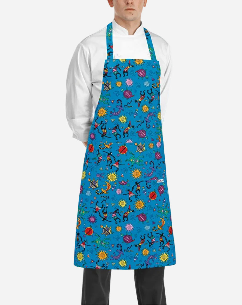 Grembiule unisex con pettorina regolabile e due tasche fantasia graffiti